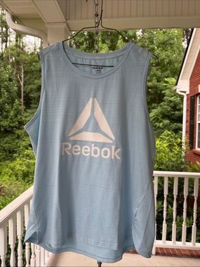 Reebok Pale Blue Sleeveless Logo Tank